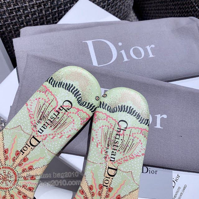 DIOR女鞋 迪奧2021專櫃新款磨砂新大底涼拖 Dior一字型刺繡平拖  naq1499